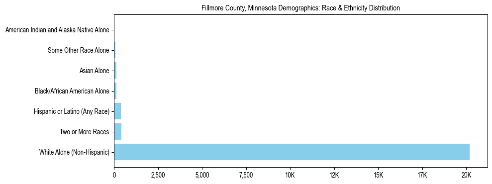 Race and Ethnicity Distribution Chart for Fillmore County, Minnesota