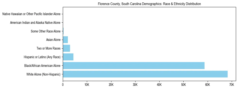 Race and Ethnicity Distribution Chart for Florence County, South Carolina