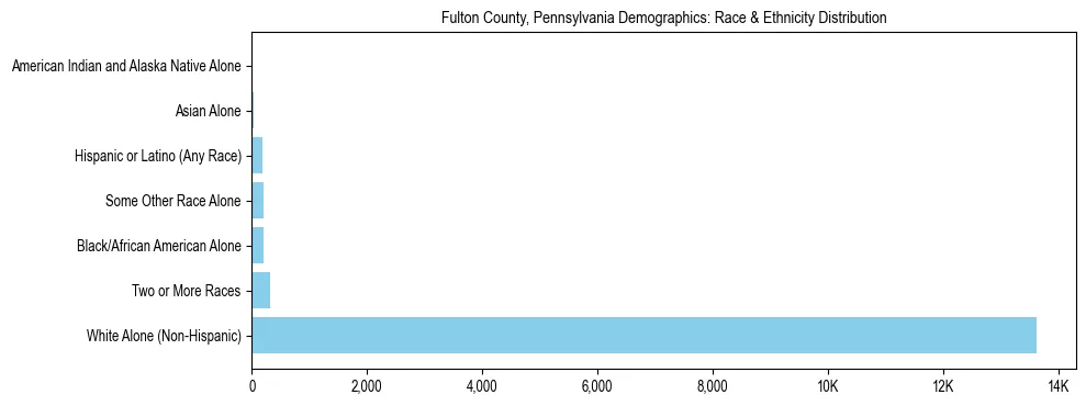 Race and Ethnicity Distribution Chart for Fulton County, Pennsylvania