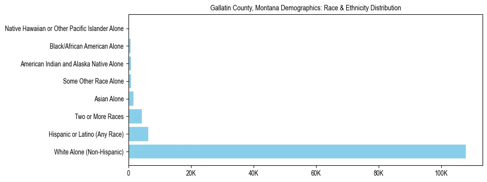 Race and Ethnicity Distribution Chart for Gallatin County, Montana