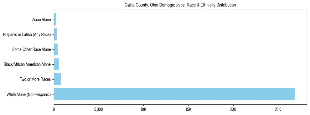 Race and Ethnicity Distribution Chart for Gallia County, Ohio
