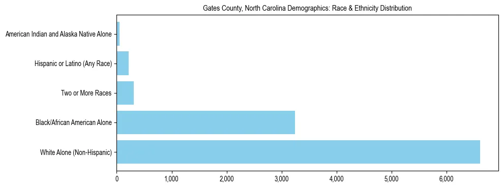 Race and Ethnicity Distribution Chart for Gates County, North Carolina
