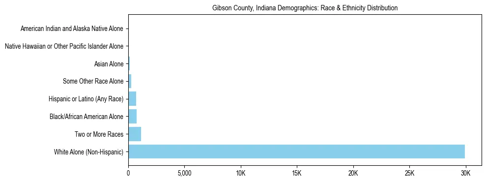 Race and Ethnicity Distribution Chart for Gibson County, Indiana