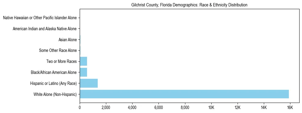 Race and Ethnicity Distribution Chart for Gilchrist County, Florida