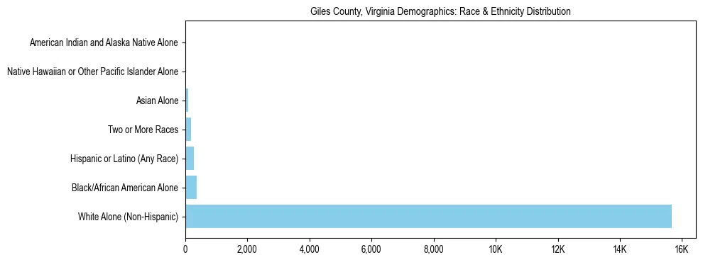 Race and Ethnicity Distribution Chart for Giles County, Virginia