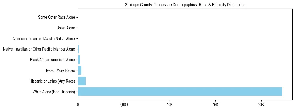 Race and Ethnicity Distribution Chart for Grainger County, Tennessee