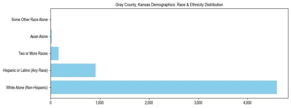 Race and Ethnicity Distribution Chart for Gray County, Kansas