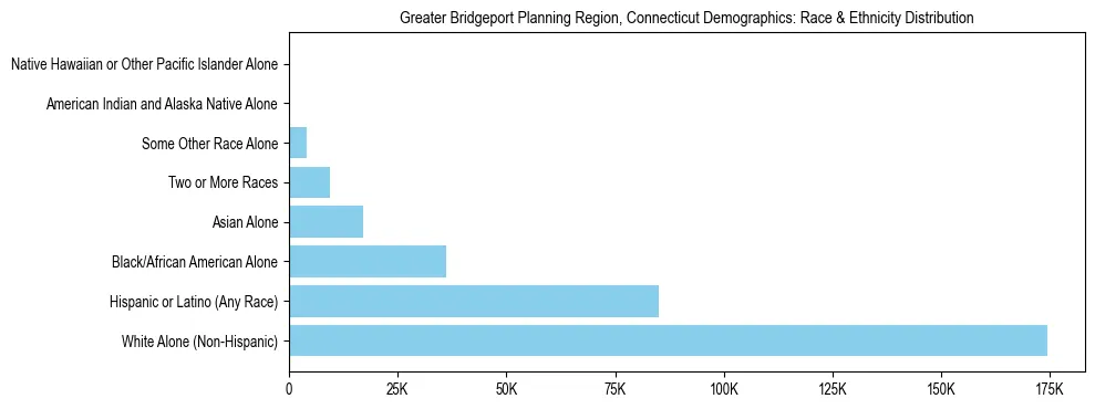 Race and Ethnicity Distribution Chart for Greater Bridgeport Planning Region, Connecticut