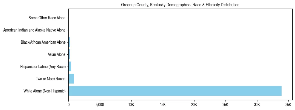 Race and Ethnicity Distribution Chart for Greenup County, Kentucky