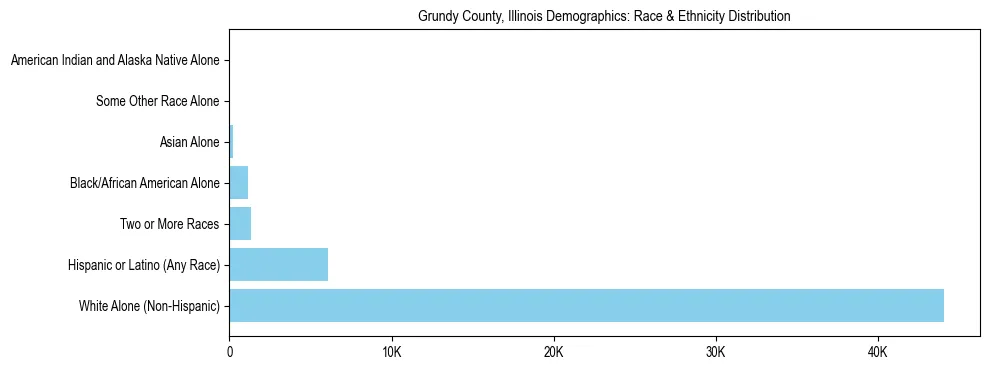 Race and Ethnicity Distribution Chart for Grundy County, Illinois