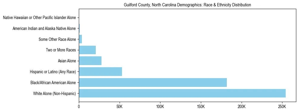 Race and Ethnicity Distribution Chart for Guilford County, North Carolina