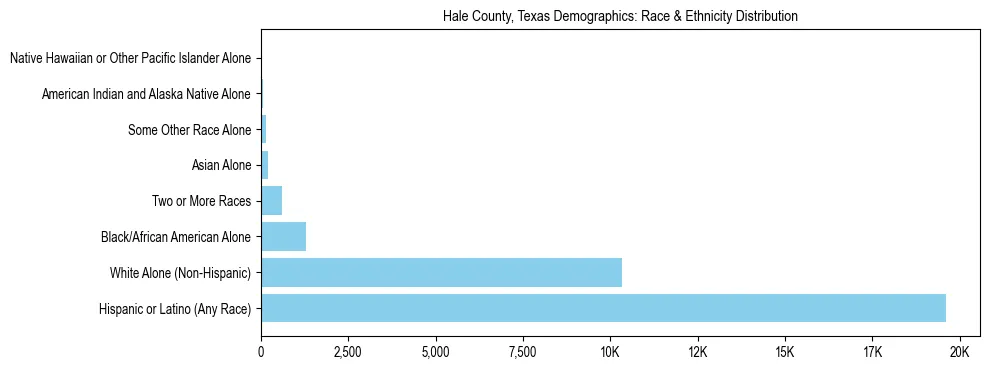 Race and Ethnicity Distribution Chart for Hale County, Texas