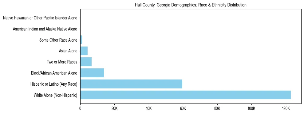 Race and Ethnicity Distribution Chart for Hall County, Georgia