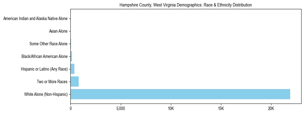 Race and Ethnicity Distribution Chart for Hampshire County, West Virginia