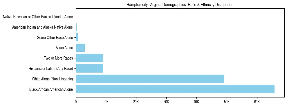 Race and Ethnicity Distribution Chart for Hampton city, Virginia