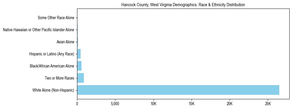 Race and Ethnicity Distribution Chart for Hancock County, West Virginia