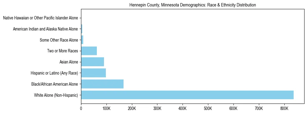 Race and Ethnicity Distribution Chart for Hennepin County, Minnesota
