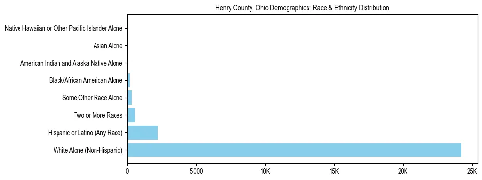 Race and Ethnicity Distribution Chart for Henry County, Ohio