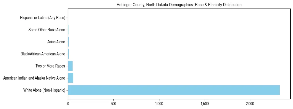 Race and Ethnicity Distribution Chart for Hettinger County, North Dakota