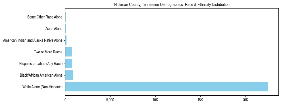 Race and Ethnicity Distribution Chart for Hickman County, Tennessee