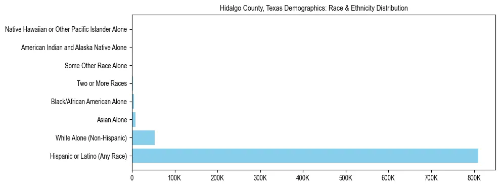 Race and Ethnicity Distribution Chart for Hidalgo County, Texas