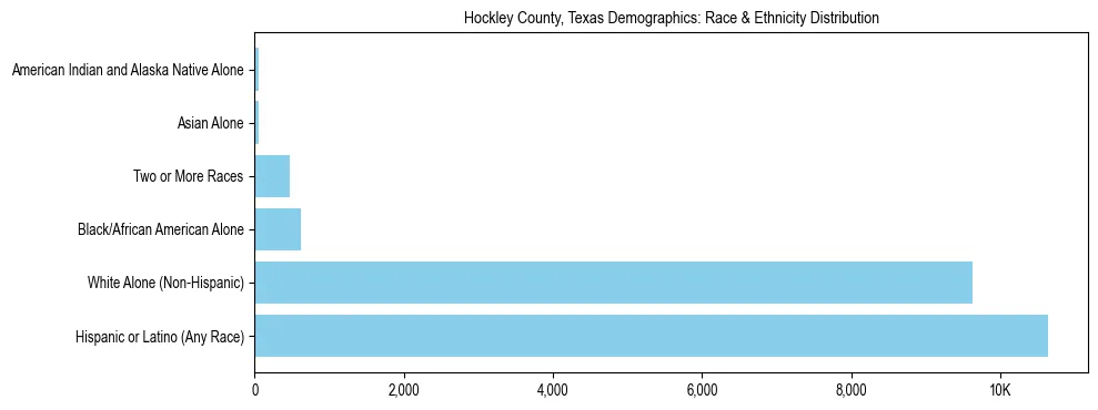 Race and Ethnicity Distribution Chart for Hockley County, Texas