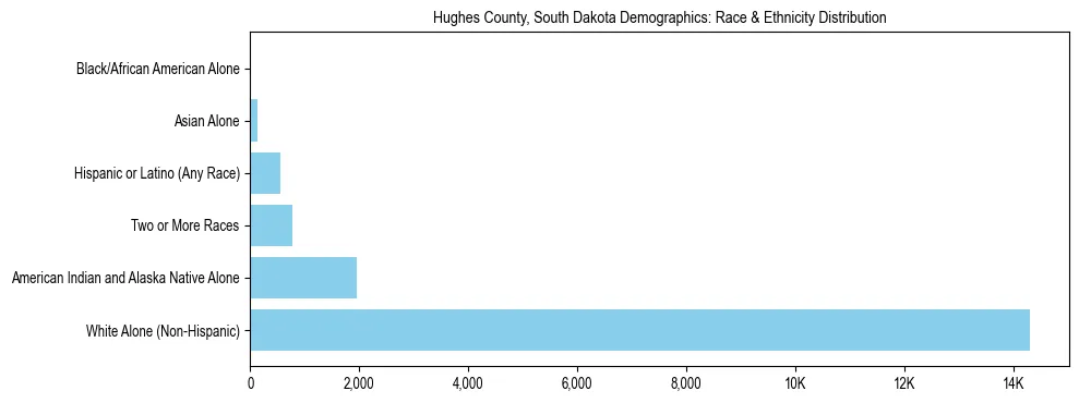 Race and Ethnicity Distribution Chart for Hughes County, South Dakota