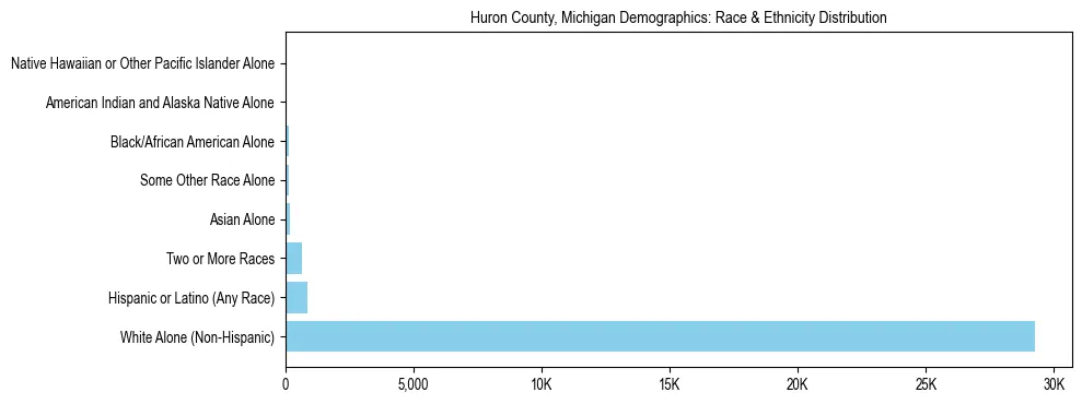 Race and Ethnicity Distribution Chart for Huron County, Michigan