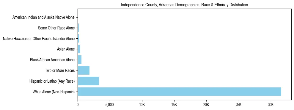 Race and Ethnicity Distribution Chart for Independence County, Arkansas