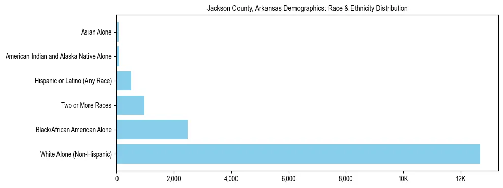 Race and Ethnicity Distribution Chart for Jackson County, Arkansas