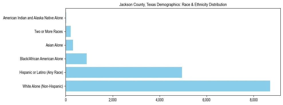 Race and Ethnicity Distribution Chart for Jackson County, Texas