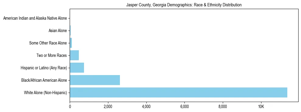 Race and Ethnicity Distribution Chart for Jasper County, Georgia