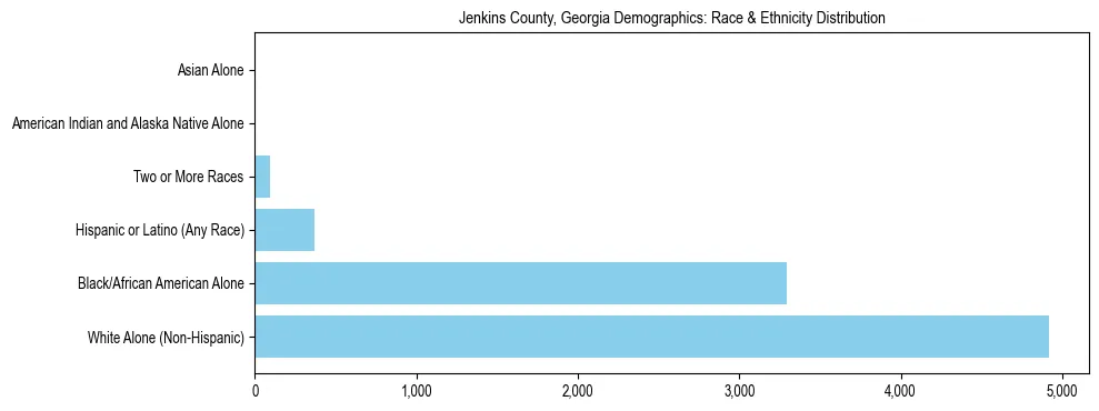 Race and Ethnicity Distribution Chart for Jenkins County, Georgia