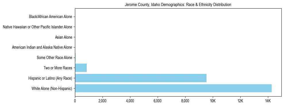 Race and Ethnicity Distribution Chart for Jerome County, Idaho