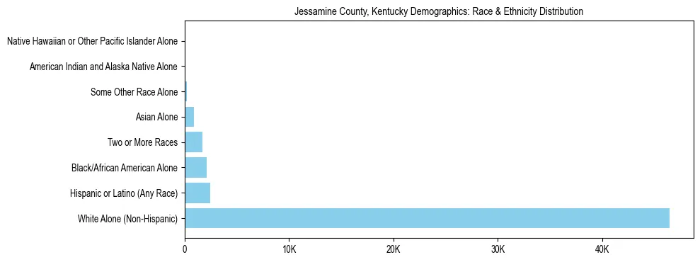 Race and Ethnicity Distribution Chart for Jessamine County, Kentucky