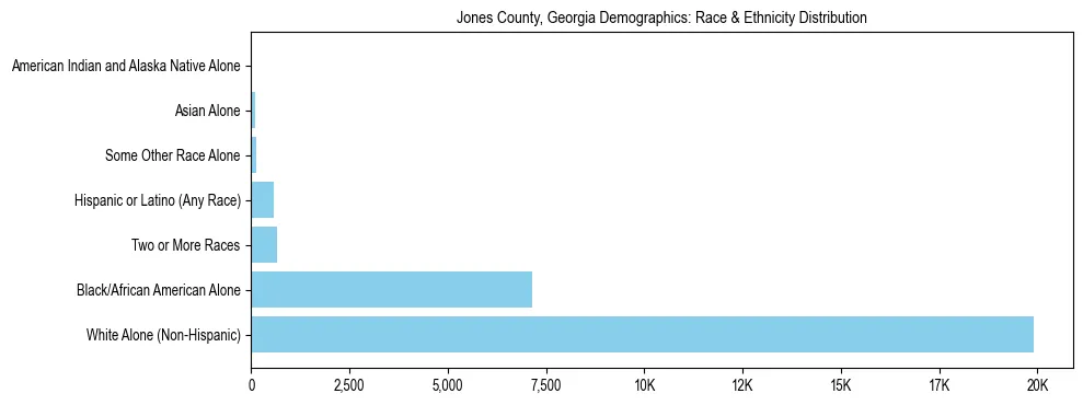 Race and Ethnicity Distribution Chart for Jones County, Georgia
