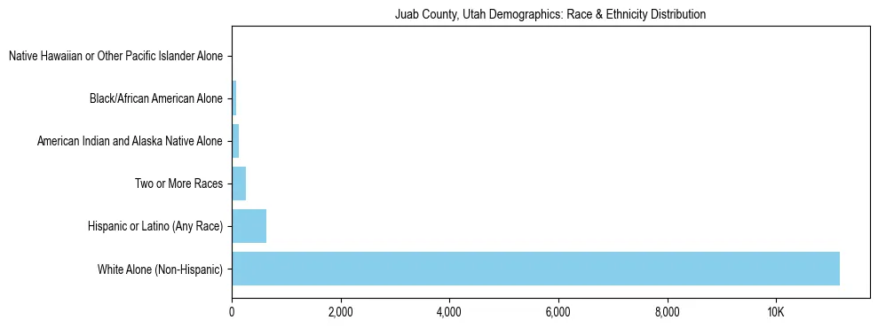 Race and Ethnicity Distribution Chart for Juab County, Utah