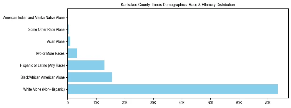 Race and Ethnicity Distribution Chart for Kankakee County, Illinois
