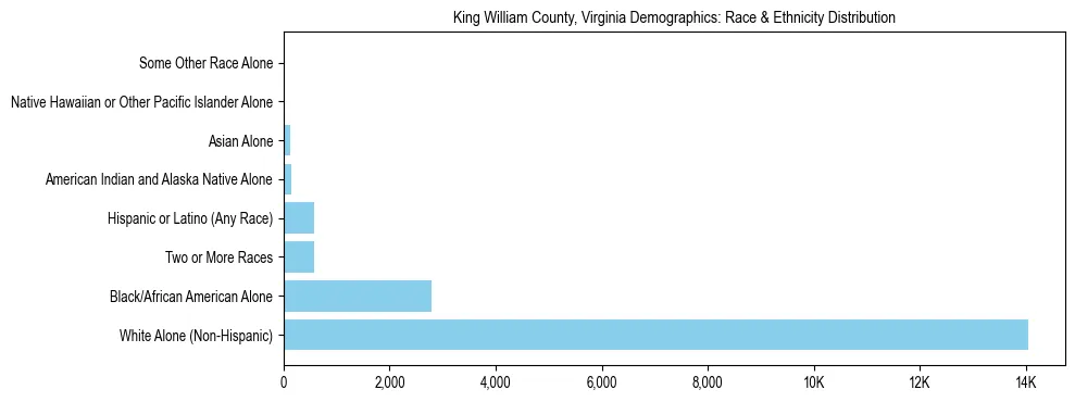 Race and Ethnicity Distribution Chart for King William County, Virginia