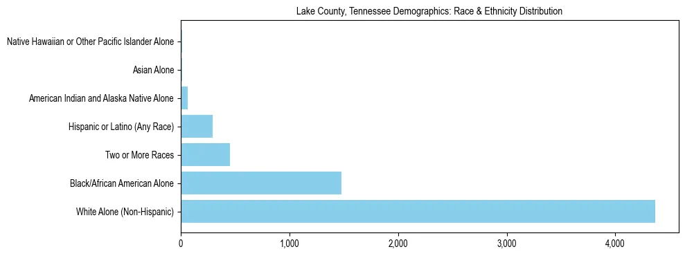 Race and Ethnicity Distribution Chart for Lake County, Tennessee