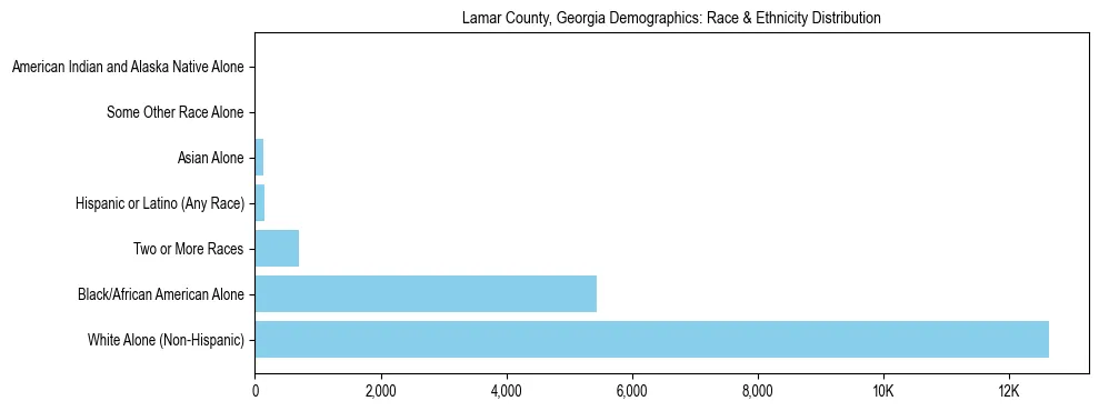 Race and Ethnicity Distribution Chart for Lamar County, Georgia