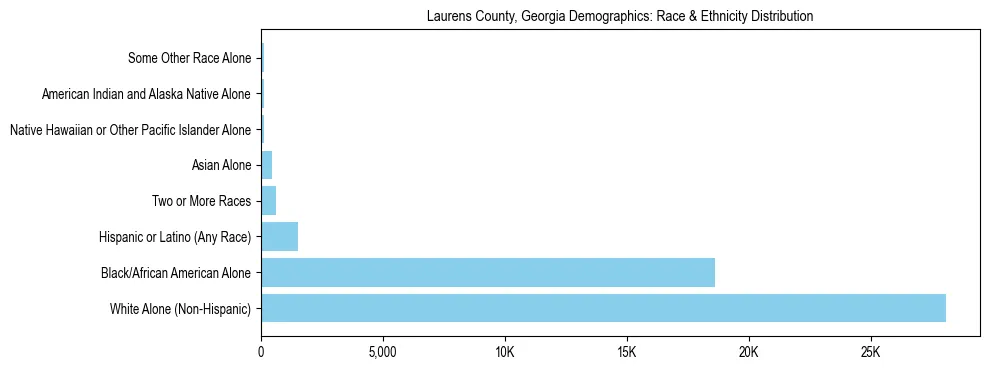 Race and Ethnicity Distribution Chart for Laurens County, Georgia