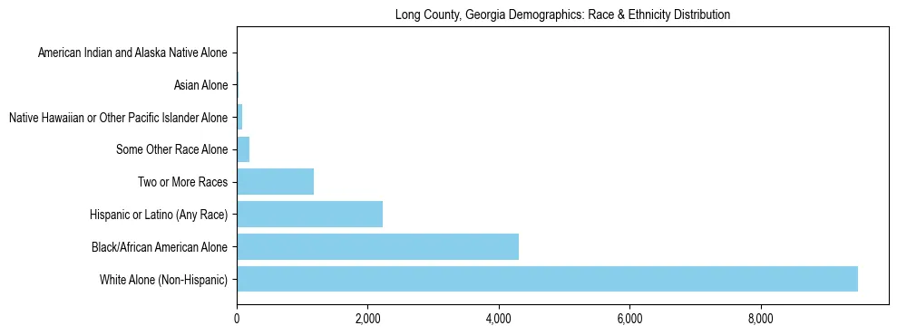 Race and Ethnicity Distribution Chart for Long County, Georgia