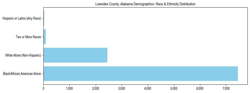 Race and Ethnicity Distribution Chart for Lowndes County, Alabama