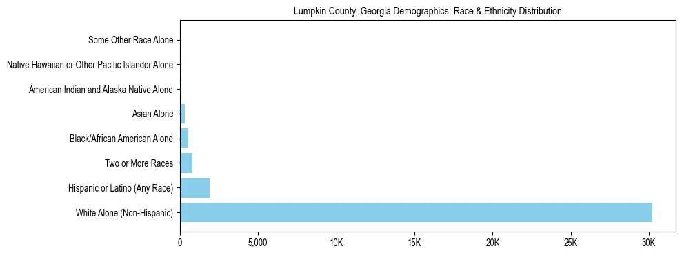 Race and Ethnicity Distribution Chart for Lumpkin County, Georgia