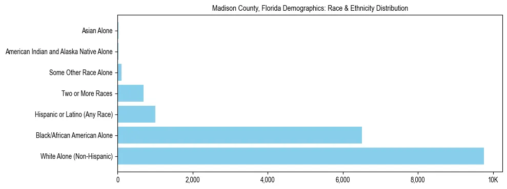 Race and Ethnicity Distribution Chart for Madison County, Florida