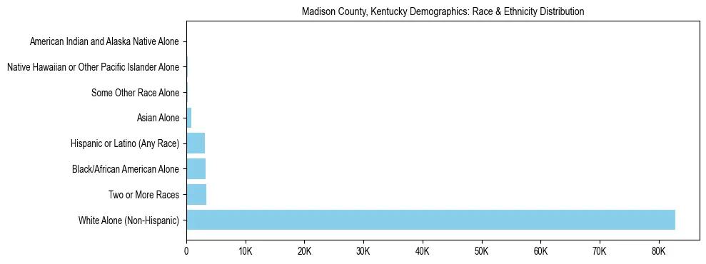 Race and Ethnicity Distribution Chart for Madison County, Kentucky