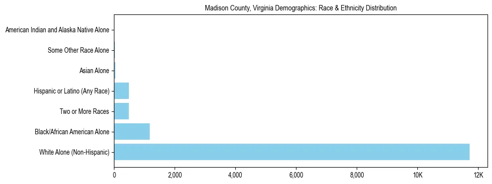 Race and Ethnicity Distribution Chart for Madison County, Virginia