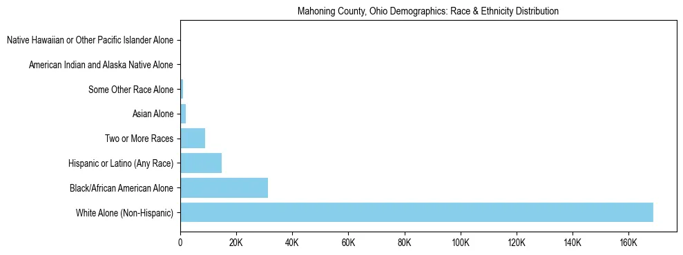 Race and Ethnicity Distribution Chart for Mahoning County, Ohio