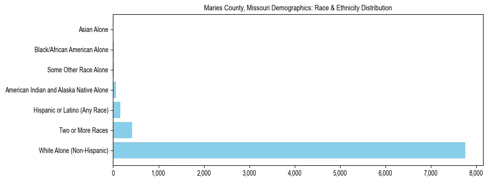 Race and Ethnicity Distribution Chart for Maries County, Missouri